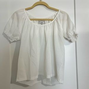 Madewell Texture & Thread White Peasant Top
